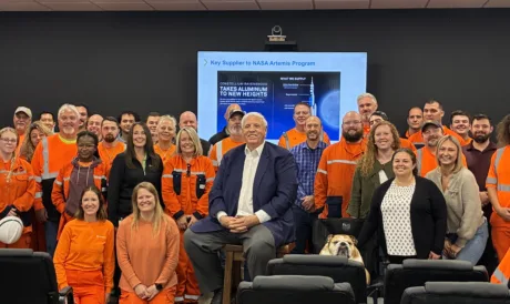 Rocketship ride: Justice celebrates role of Constellium in Artemis